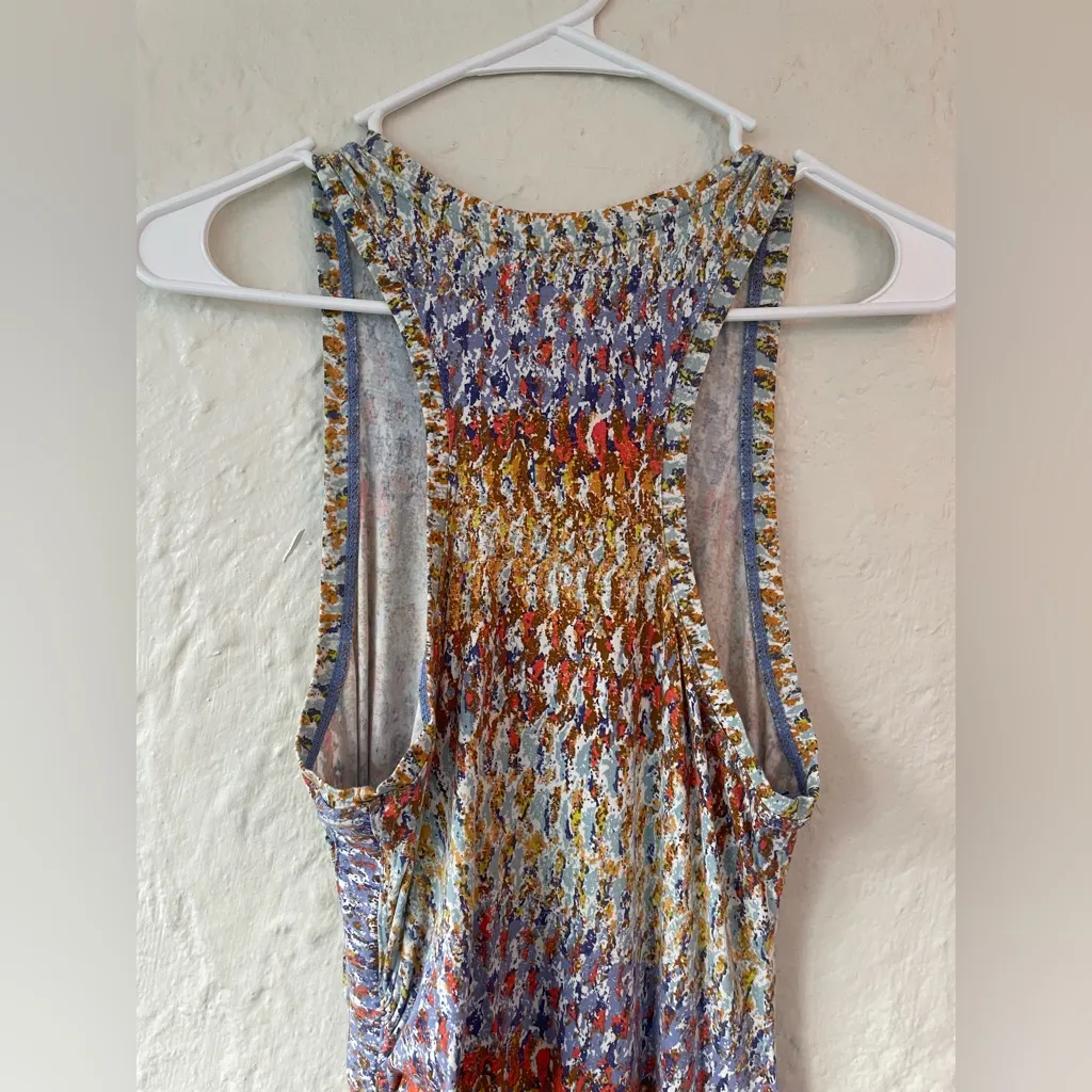 Daily Practice Anthropologie Dress XS Maxi Ruched Boho Beachy Racerback Tank - Image 4