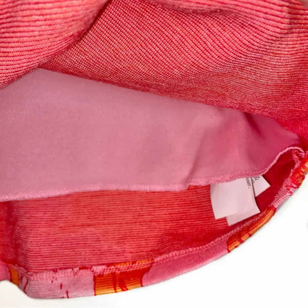 Zara Pink/Orange Floral Long Sleeve Sweetheart Neckline Bloggers Fav Cropped Top - Image 7