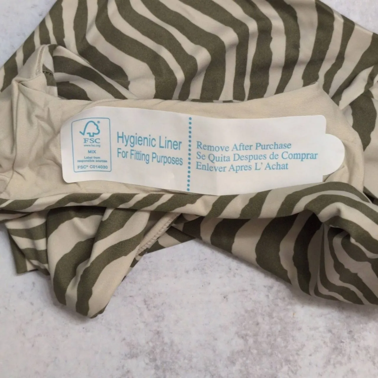 NWT Andie The Portofino Bottom Bias Stripe Olive Zebra Twisted High Waist Swim M - Image 5