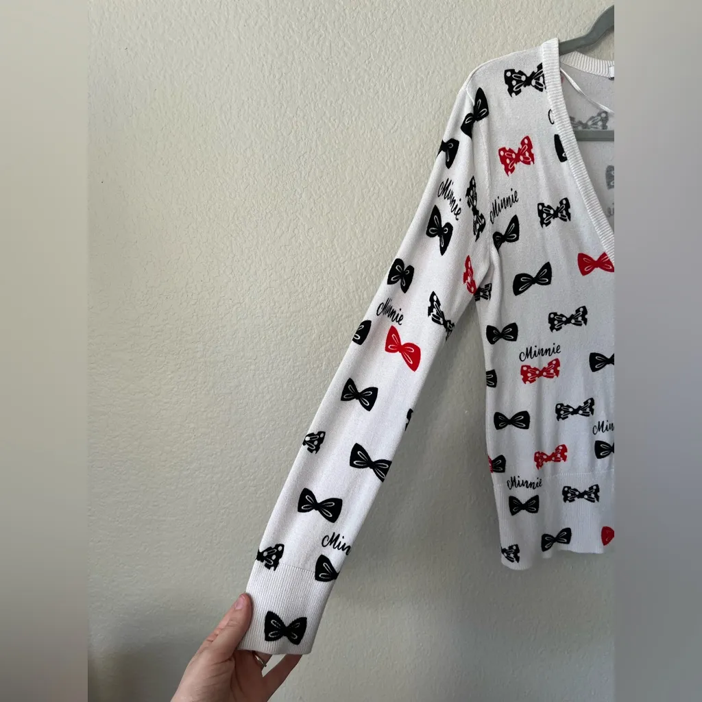 Disney Parks Minnie Mouse Bow Long Sleeve Cardigan Womens Size XS - Image 4