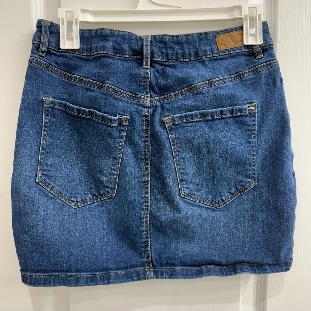Medium Denim Blue Mini Skirt - Image 2