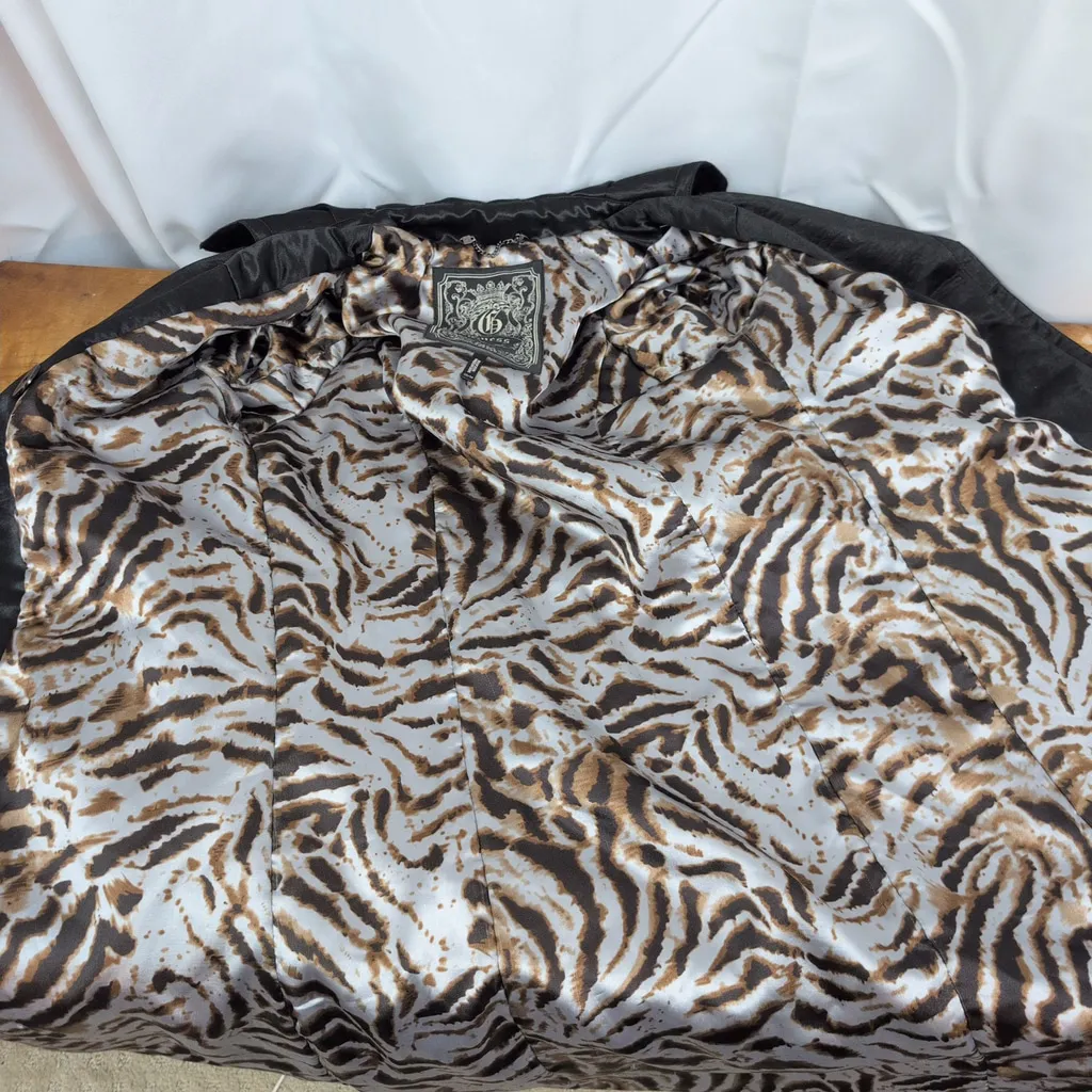 Ladies' Guess Black Satin Trench Coat XS - Image 6