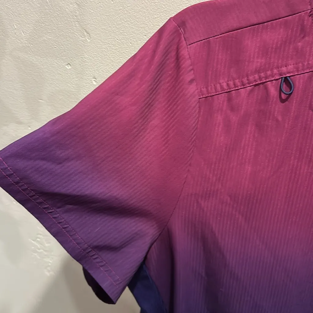 2 Women’s Short Sleeve V Neck Scrub Tops Purple Ombre & Butterfly Print Top XL - Image 9