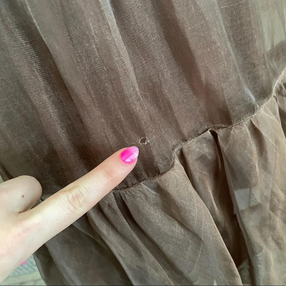 Vintage 1960s Joan Leslie by Kasper Brown Organza Dress - Image 15