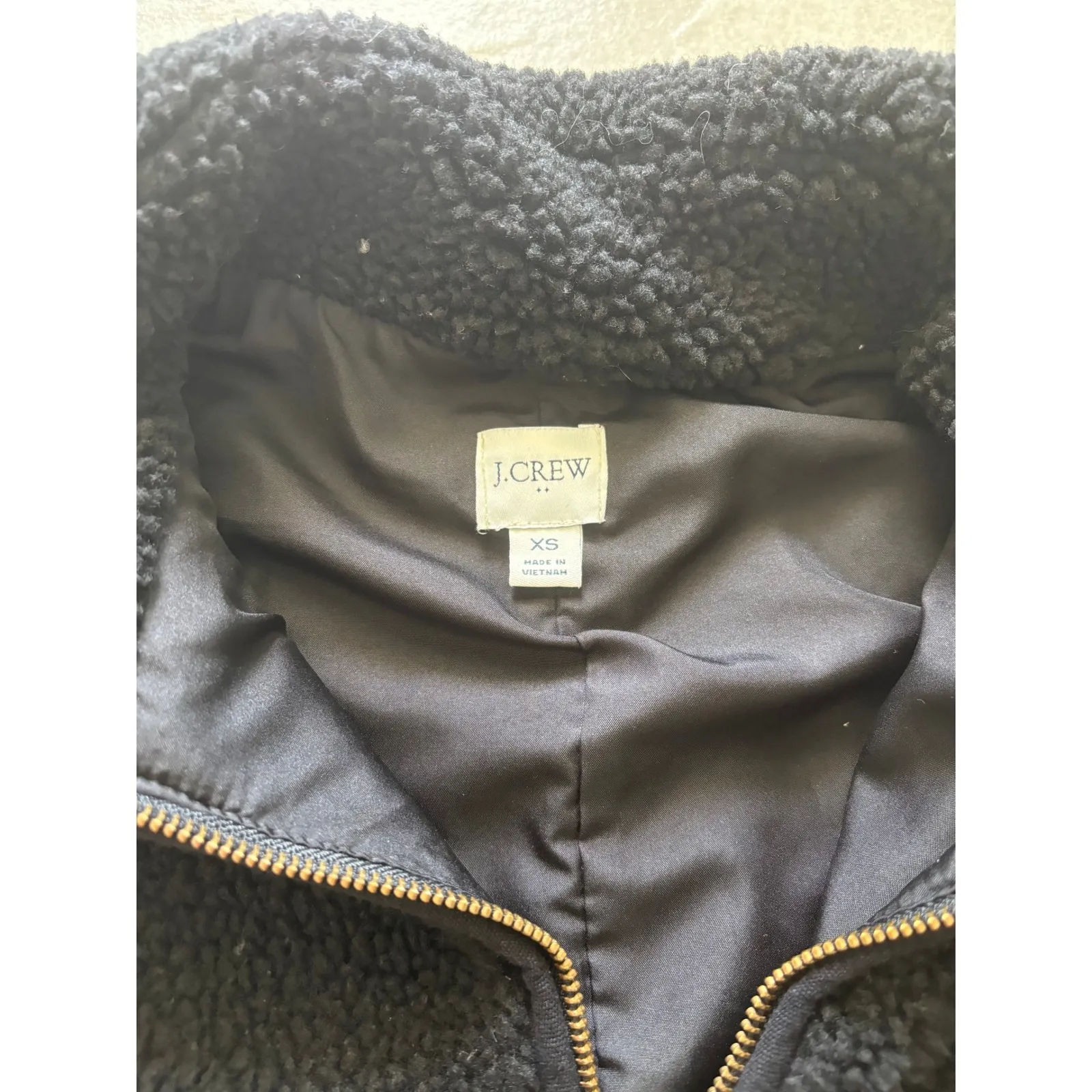 J Crew Vest Womens Size XS Black Teddy Zip Preppy Quiet Luxury‎ Classic Capsule - Image 5