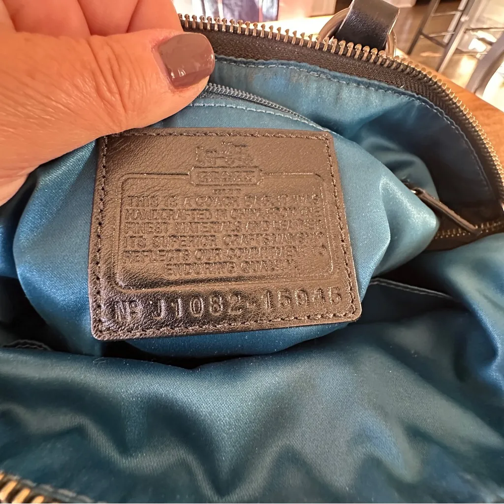 Coach Madison Signature Sequins Poppy Sophia Satchel Bag Black Canvas & Leather - Image 11