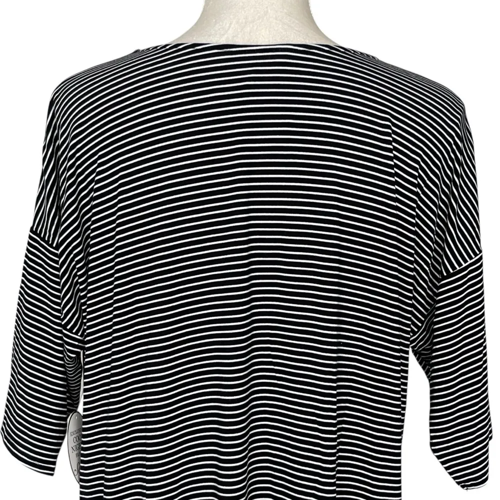 Soma Cool Nights Black and White Striped Sleep Dress Shirt Women’s Size XL - Image 5