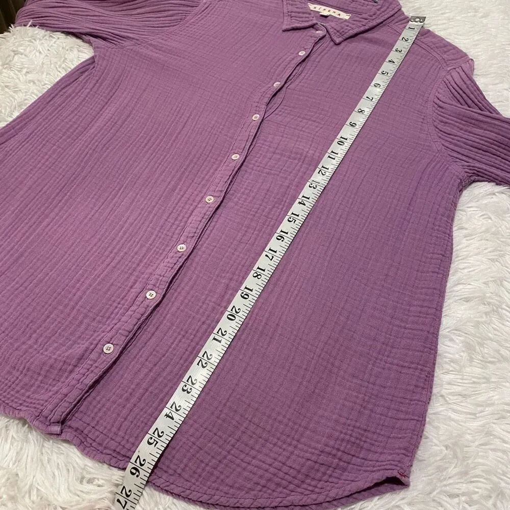 Xirena Scout Button Down Shirt in Purple Medium - Image 4