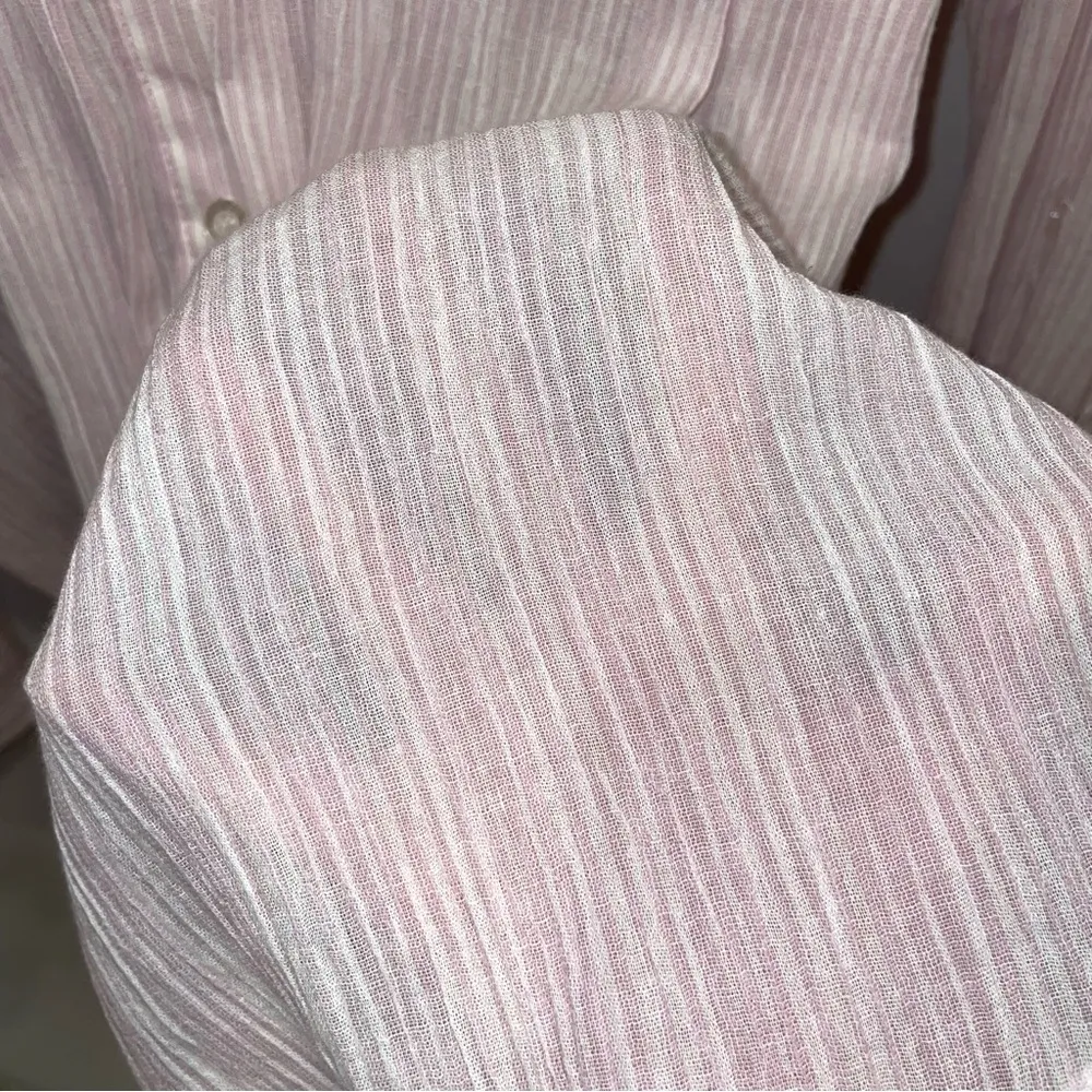 Y2K NWT deadstock pink white striped breezy button down shirt New Editions Size XL - Image 6