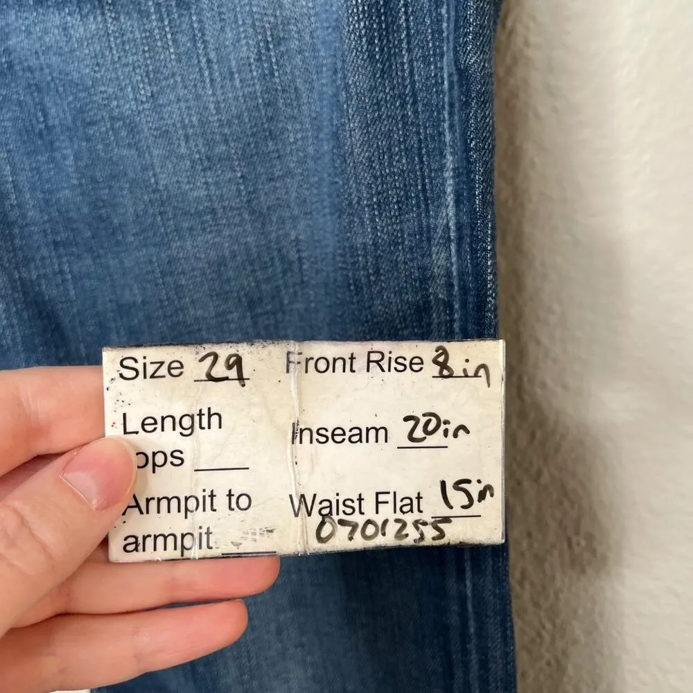 7 For All Mankind Dojo Crop Mid Rise Blue Denim  Jeans Size 29 - Image 9