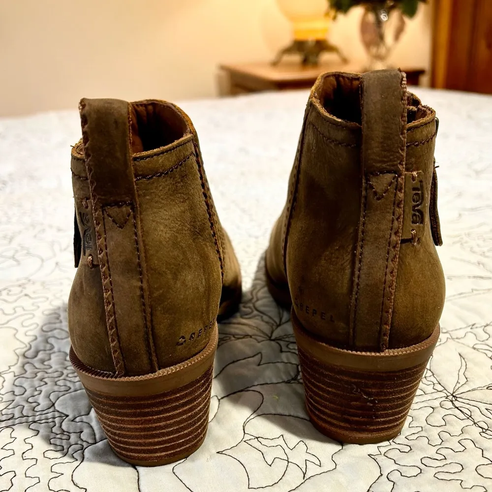 TEVA Anaya Side Zip Leather Ankle  Bootie in Brown 1120153 Women’s Sz 7 - Image 7