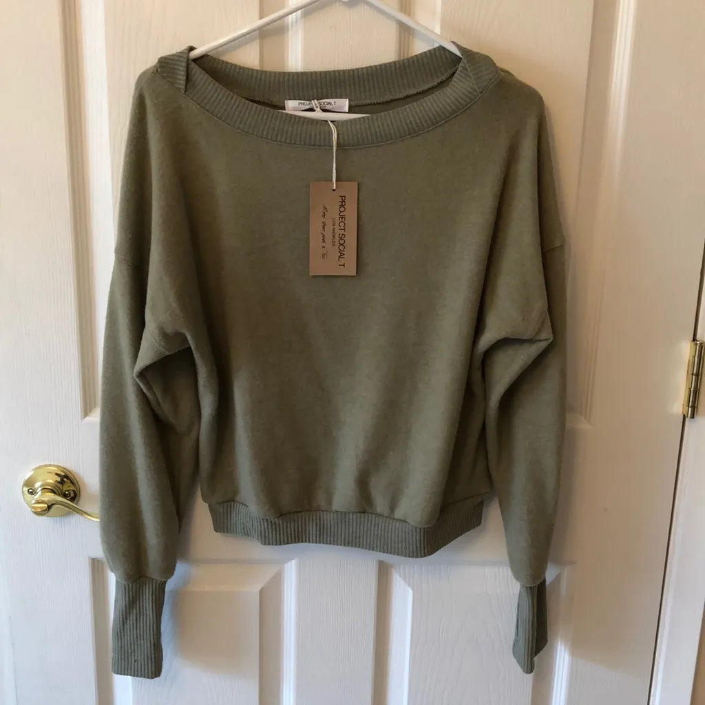 Project Social T Darwin sage hacci pullover Green Size M - Image 3