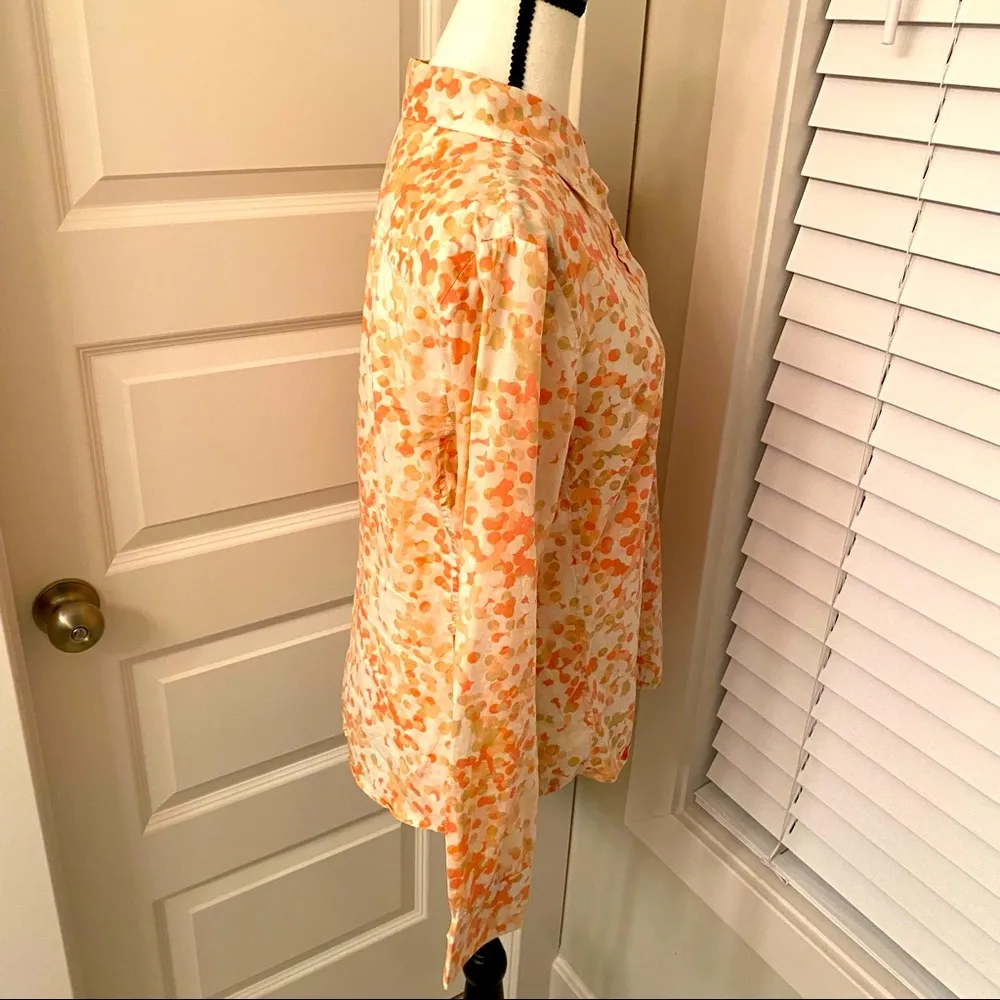 Gap|| Cream/peach/tan dot button down long sleeve blouse - Image 2