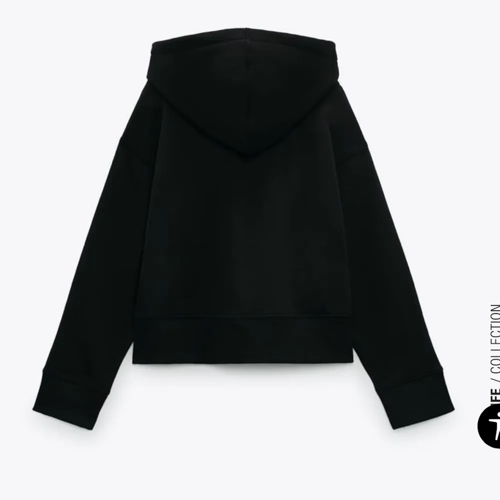 BLACK RIBBED HOODIE - Image 5