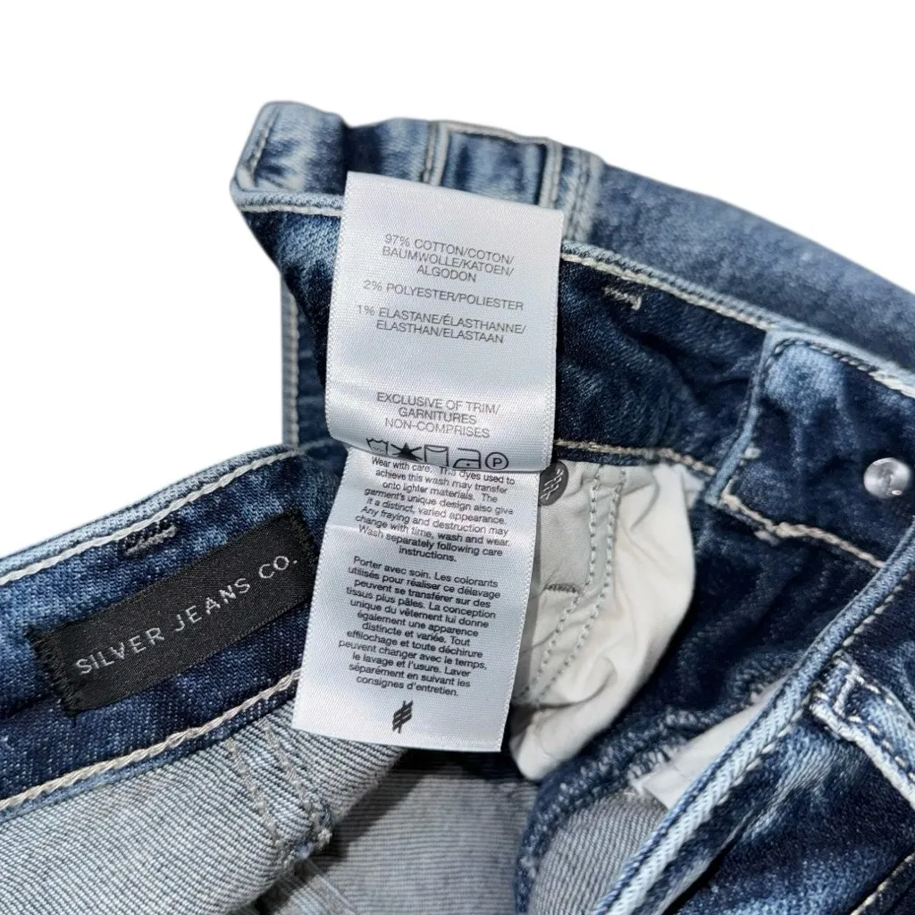 Silver Jeans Co Boyfriend Mid Rise Distressed Stretch Denim Jeans Womens 30 x 29 - Image 8