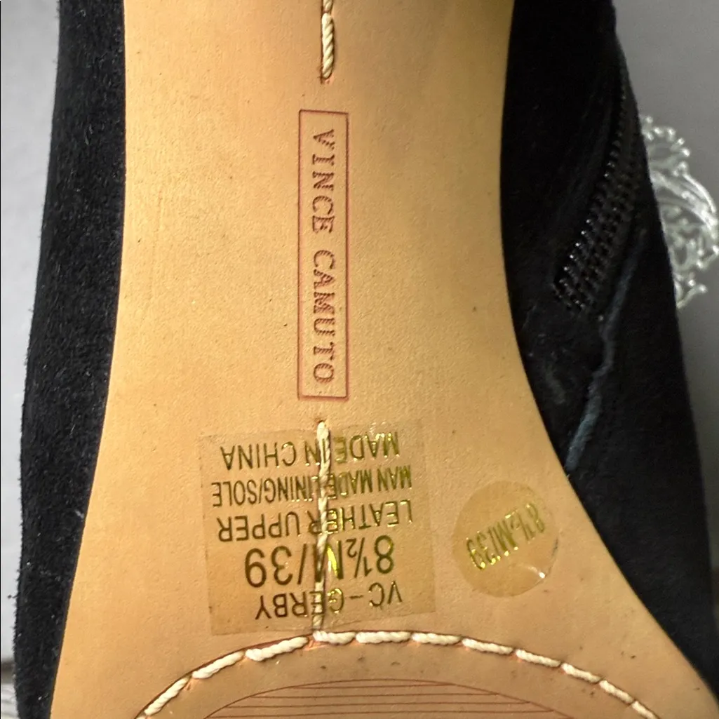 Vince Camuto Black Cut-Out Heeled Boots - Image 9