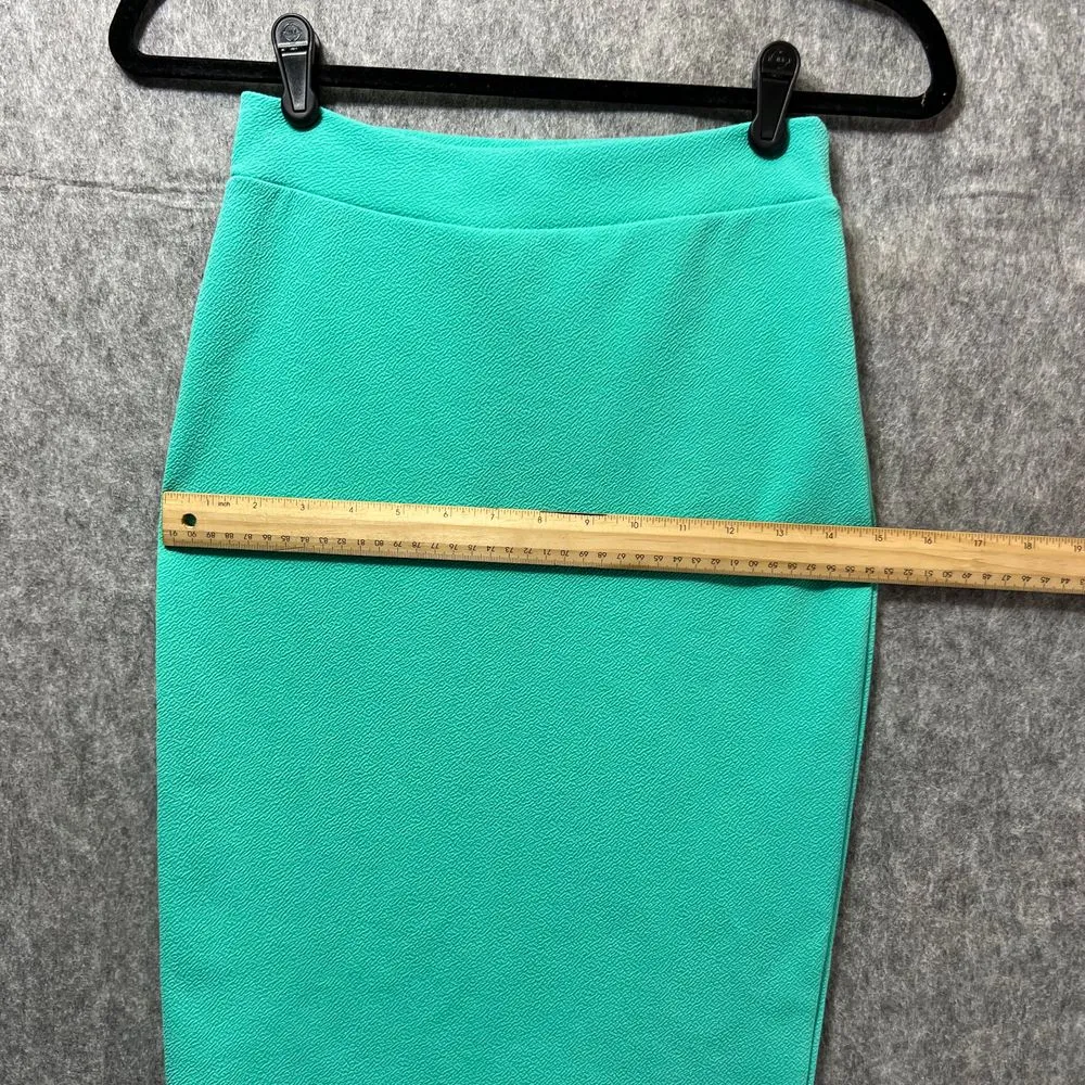 Vintage‎ Top 10 Mint Green Textured Pencil Skirt Professional Office Wear 90s - Image 6