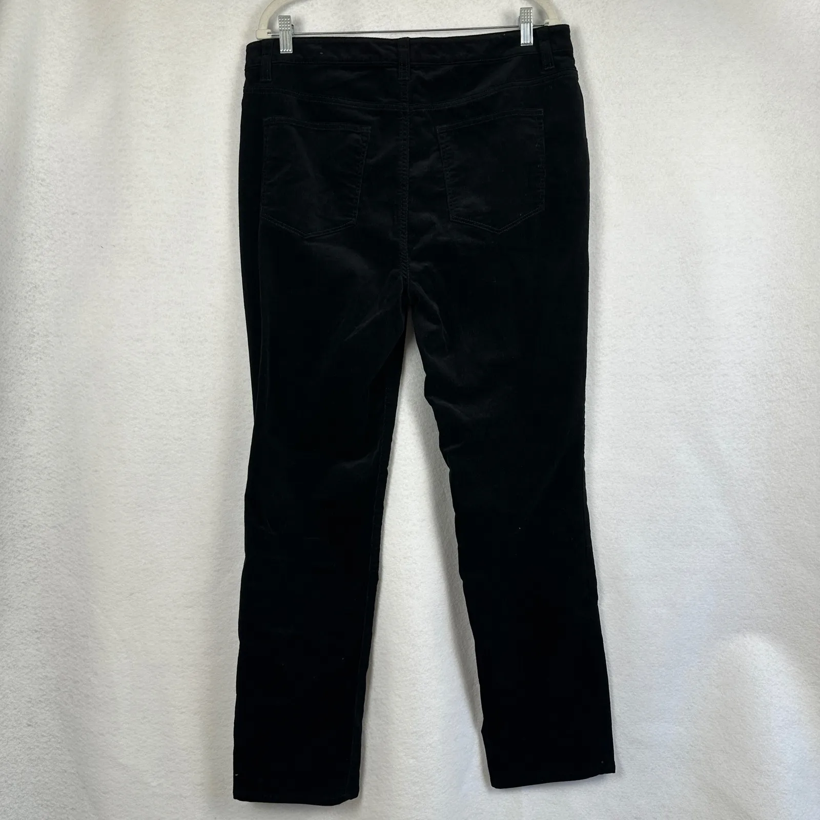 Talbots Women's Black Corduroy Pants High Waist Straight Leg‎ Size 14 Classic - Image 5