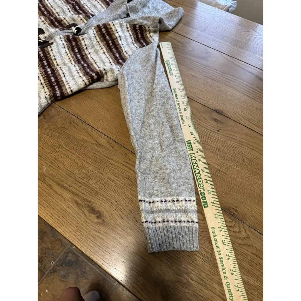 Eddie Bauer XXL Aztec Wool Blend Toggle Cardigan Sweater Cozy‎ Country City VTG - Image 7