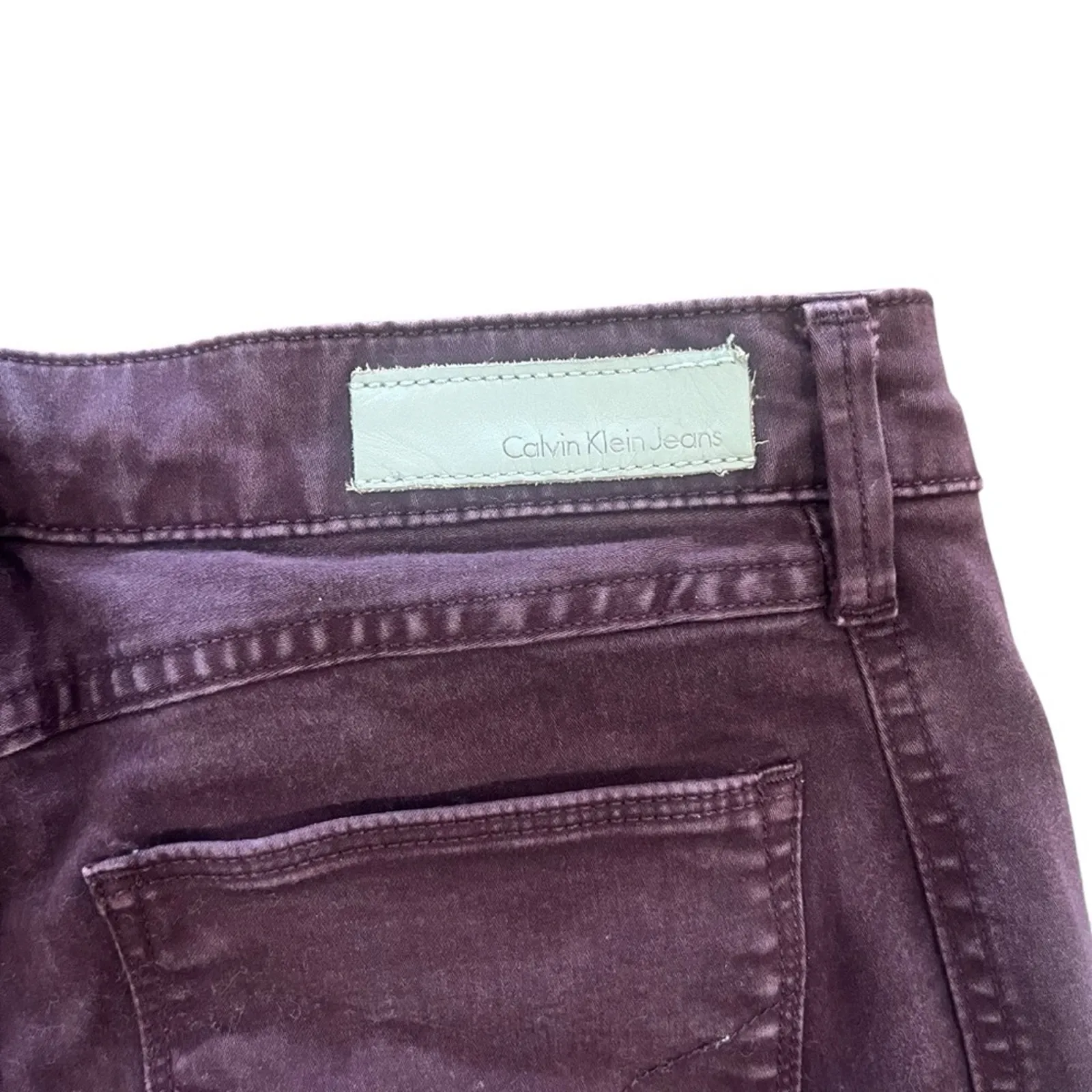 Calvin Klein Jeans Womens Size W6 Plum Skinny Side Ankle Zip Denim Jeans - Image 7