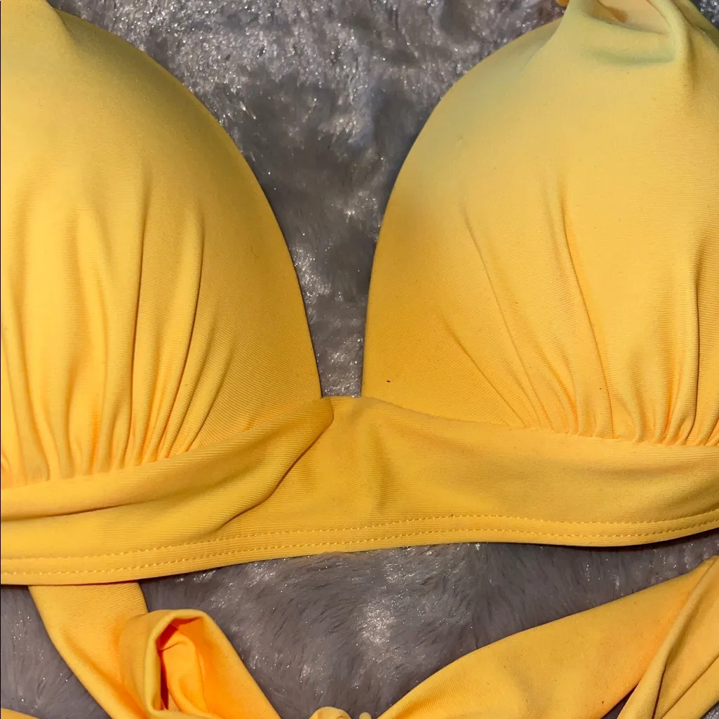 Sportlike Yellow Padded Halter Bikini Top M | Bright Swimwear Size M - Image 8