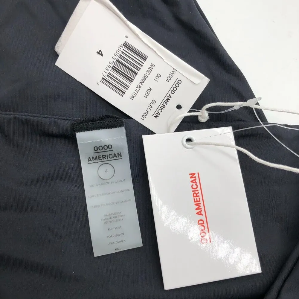 Good American Better Bikini Bottom Stretch Black Size 4 US XL - Image 6