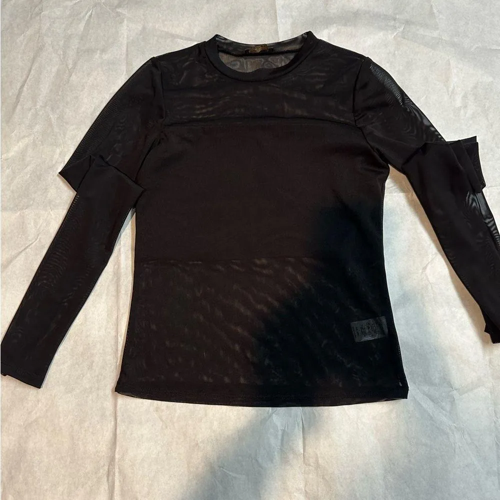 Shinestar Black Mesh Bodysuit - Image 6