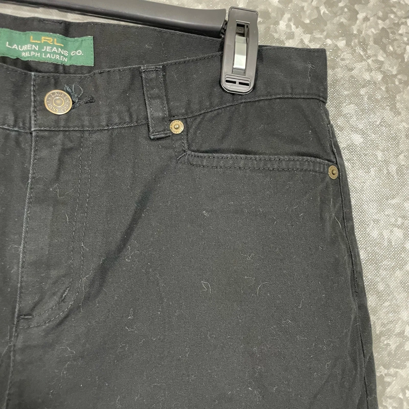 Lauren Ralph Lauren Black Lightweight Denim Carpi Jeans - Size 10 - Straight Leg - Image 2