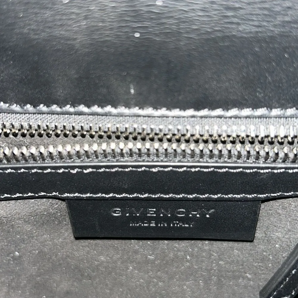 Givenchy Authentic  Black Leather Top Handle Crossbody Mini Bag - Image 8