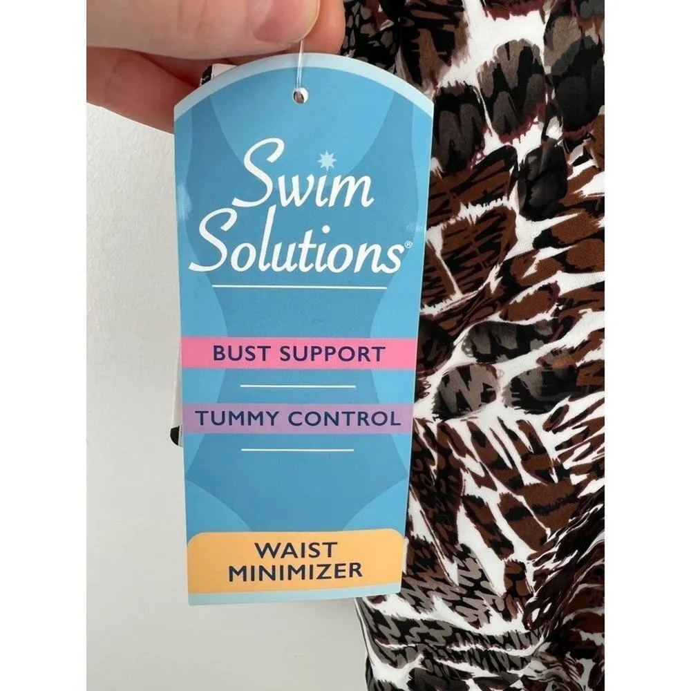 Swim Solutions Women's Tummy Control Slimming High Neck One - Image 5