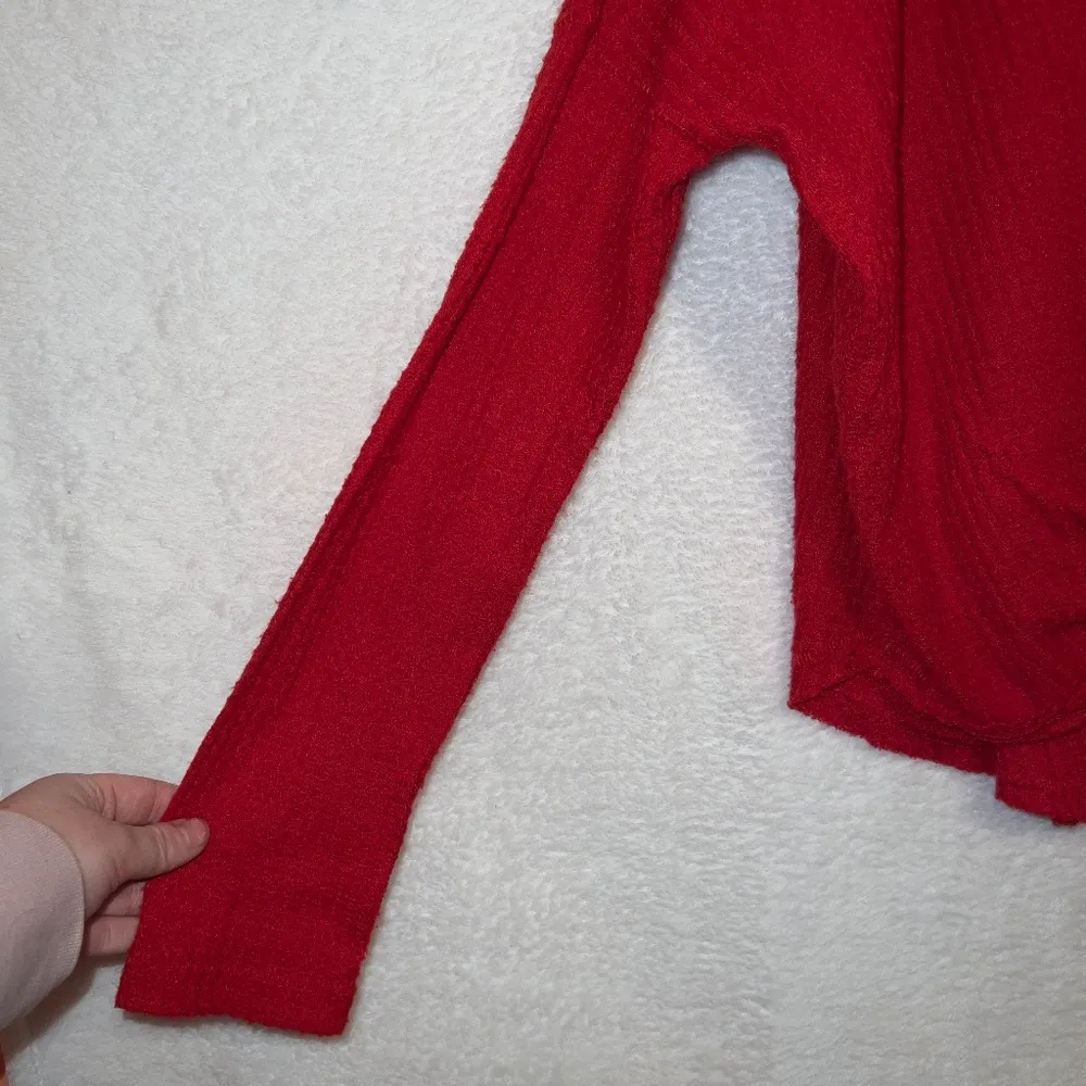 Urban Outfitters Out From Under Red Ribbed Button Front Pullover Henley Top - Image 2