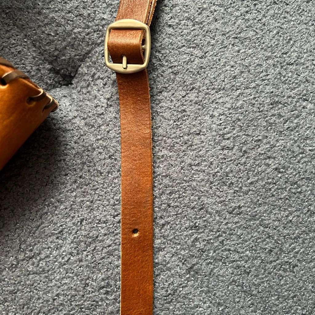 Handcrafted Tooled Leather Crossbody Bag – Made in Mexico Brown - Image 7