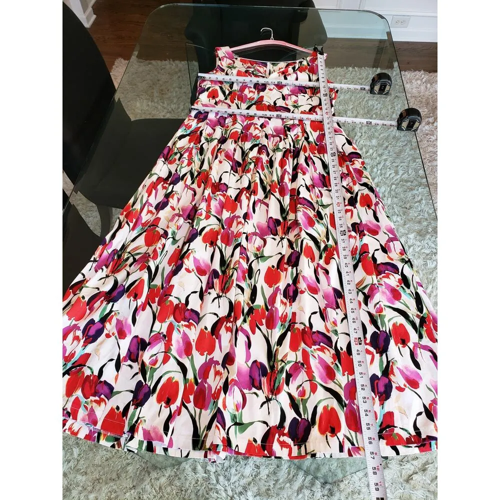 VS Valdenize Soares Long Maxi Dress Women's XL White Floral V - Image 8