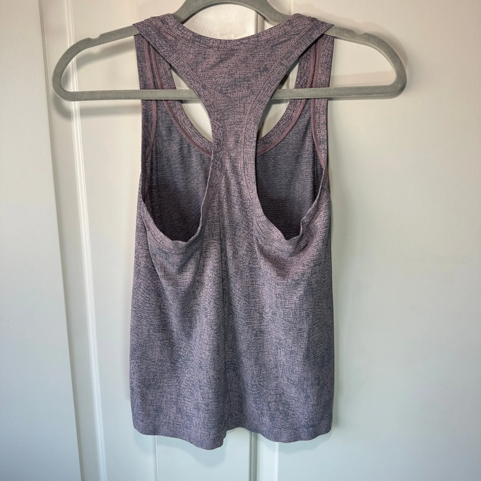 Athleta Momentum Allure Racerback Tank Pink Gray Heathered Athletic Womens Small - Image 3