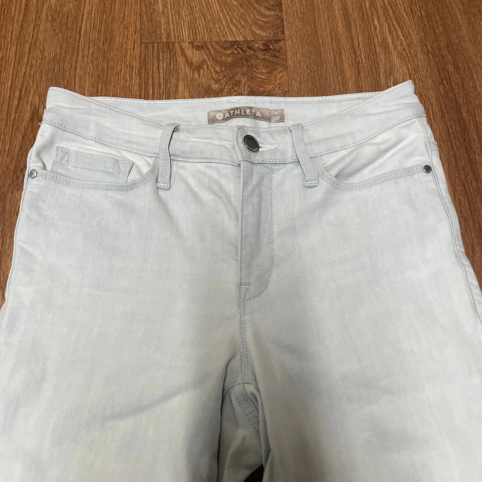 Athleta Women Sculptek Crop Skinny Jeans Glacier Light Wash Size 4 Small - Image 3