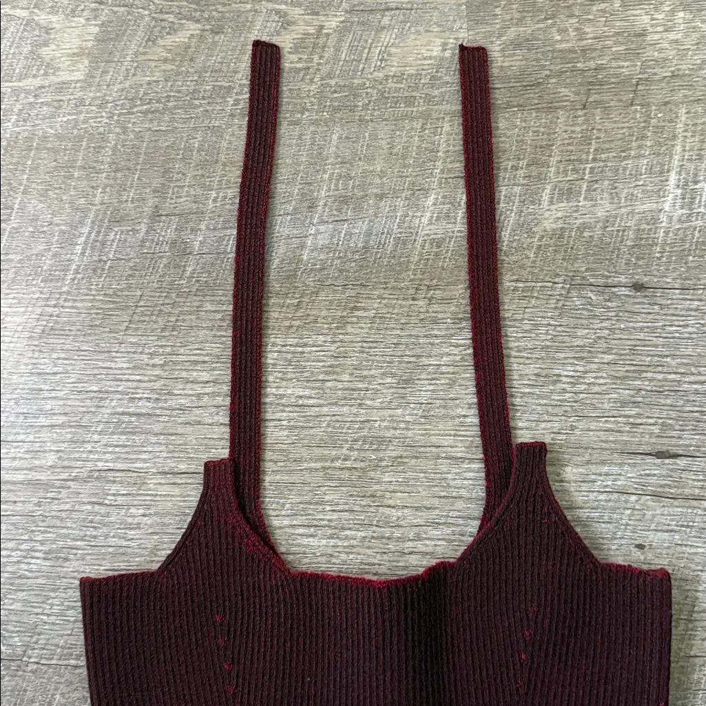 Isa Boulder Burgundy Knit Top Size S Red - Image 3