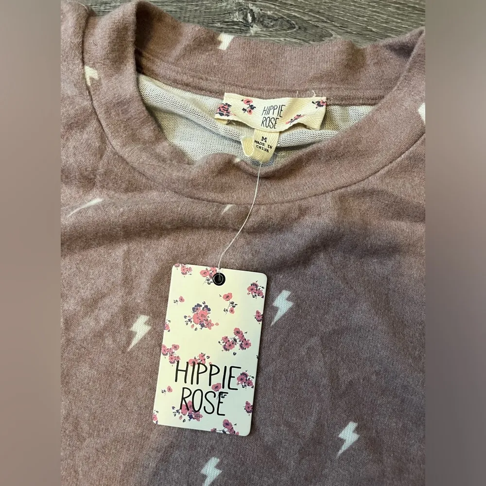 Hippie Rose Faded Mauve Lighting Size M T0H21055 Long Sleeve NWT Juniors - Image 5