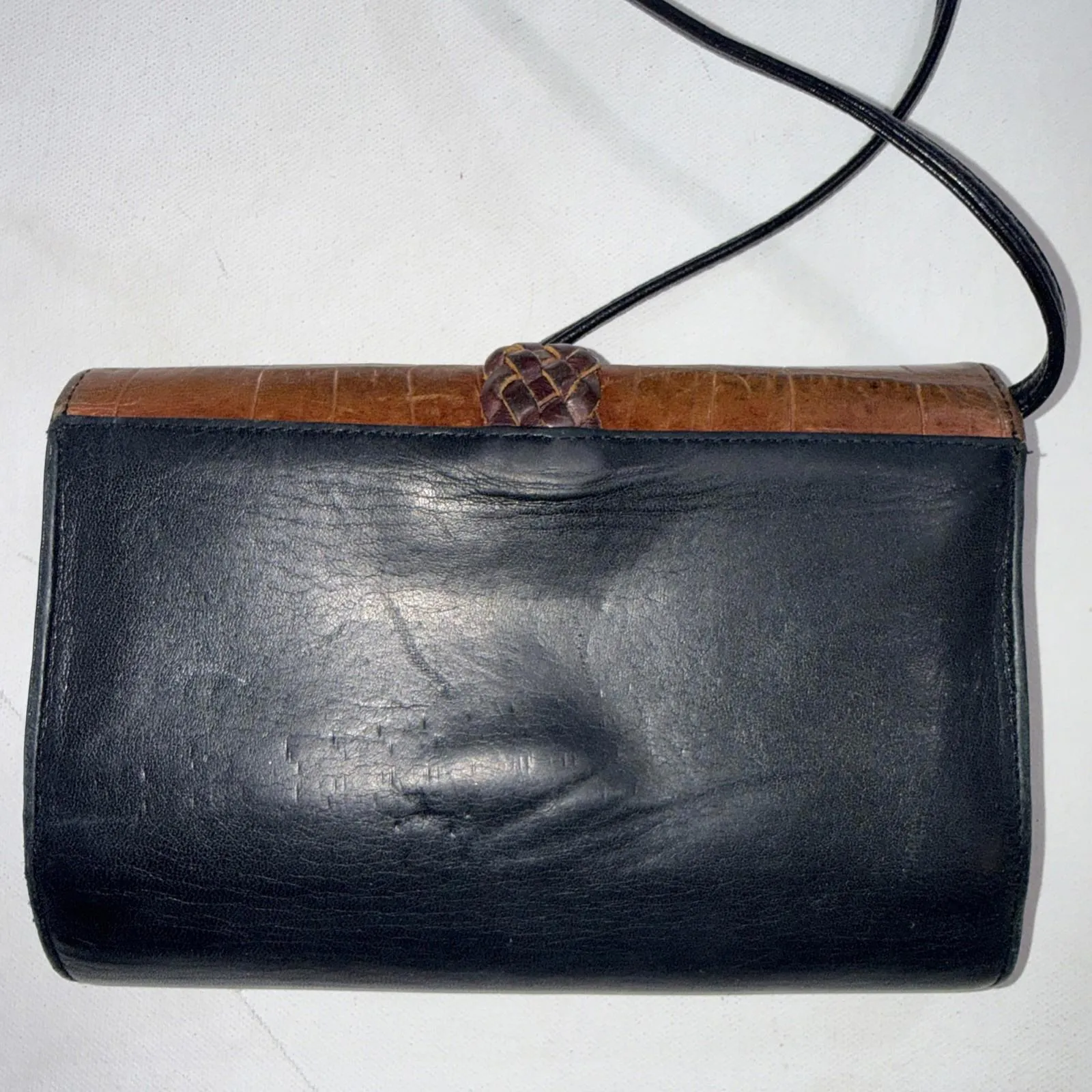 Vintage Y2K 90s Brighton Crocodile Leather Croc Wallet Organizer Crossbody Purse - Image 9