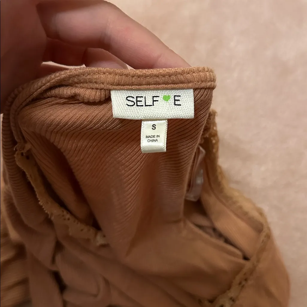 Selfe Longsleeve Lace Trimmed Neckline Longsleeve Orange - Image 4