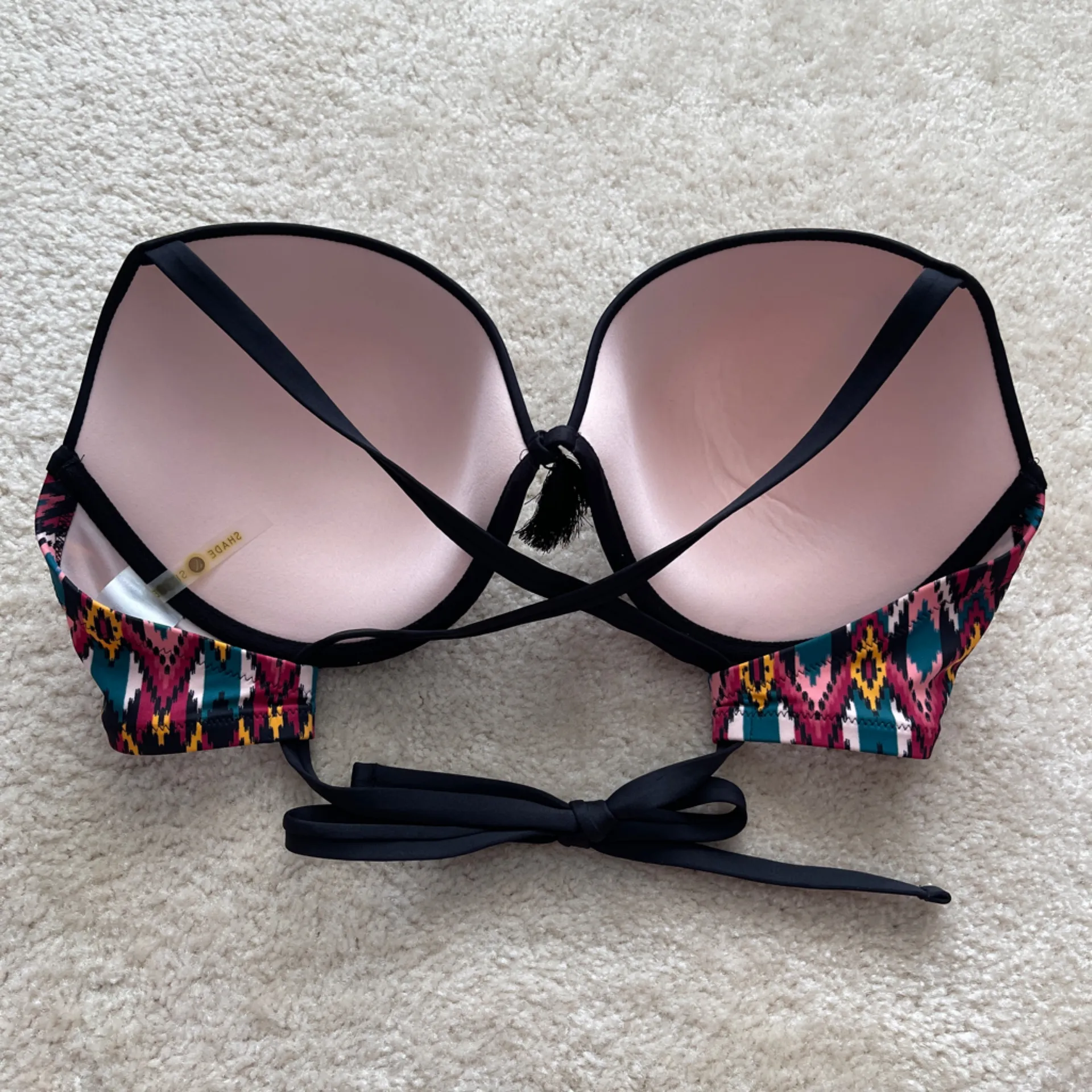 Shade & Shore Multicolor Southwest Pattern Bikini Top with Black Straps - Image 2