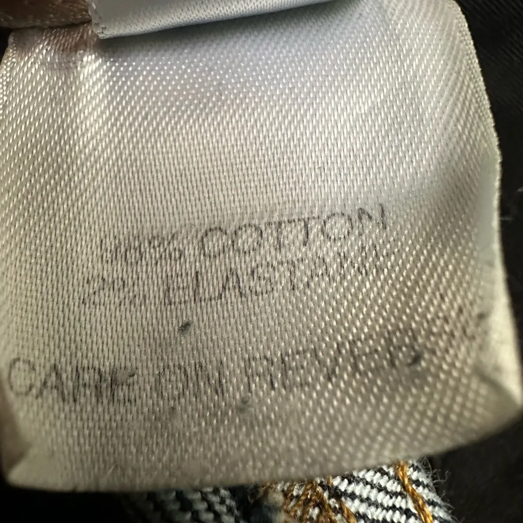 Vintage St John Sport Blue Denim Jeans Brown Leather Accents Buckle Gold Logo Size 8 - Image 12