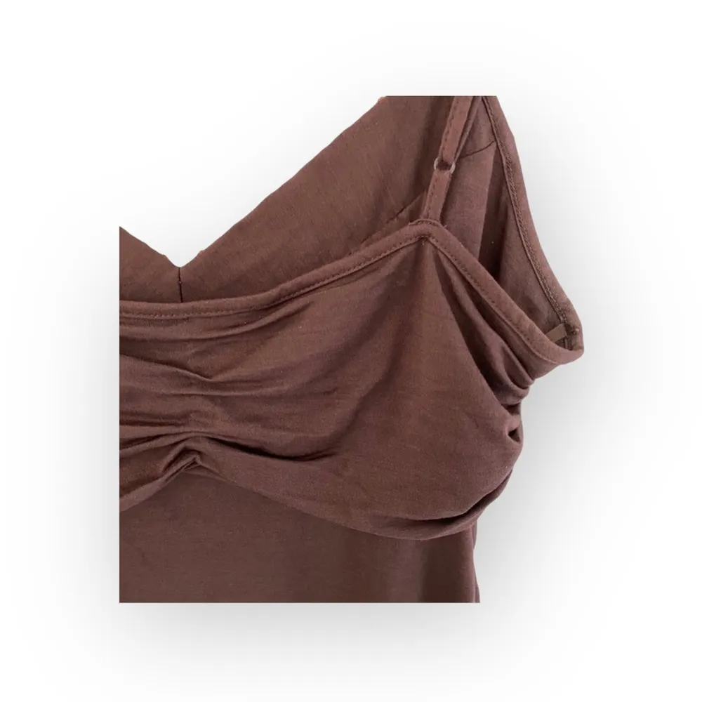 BCBGMAXAZRIA  ✿ Silk Blend Sequin Wood Bead Spaghetti Strap Cami Top ✿ Brown ✿ M - Image 7