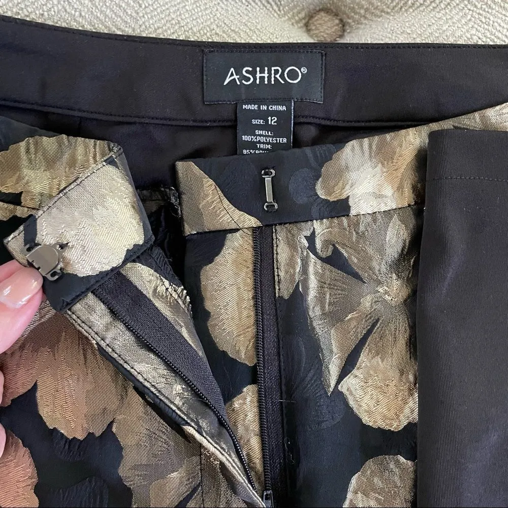 Ashro Larhonda Wardrober 3 Pc Peplum Jacket Skirt Pants Gold Black 12 - Image 13