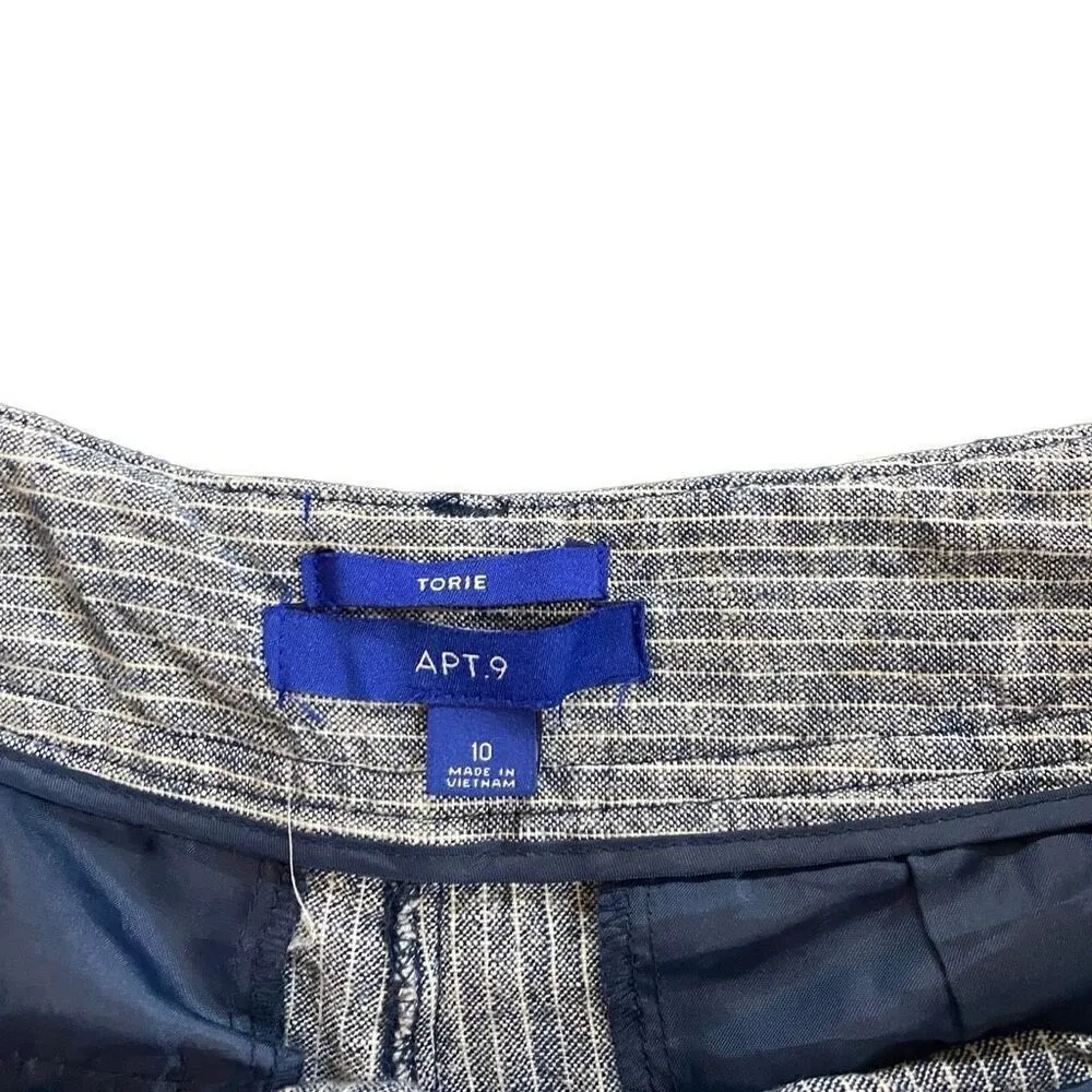 Apt 9 torie size 10 striped linen blend women’s shorts - Image 3