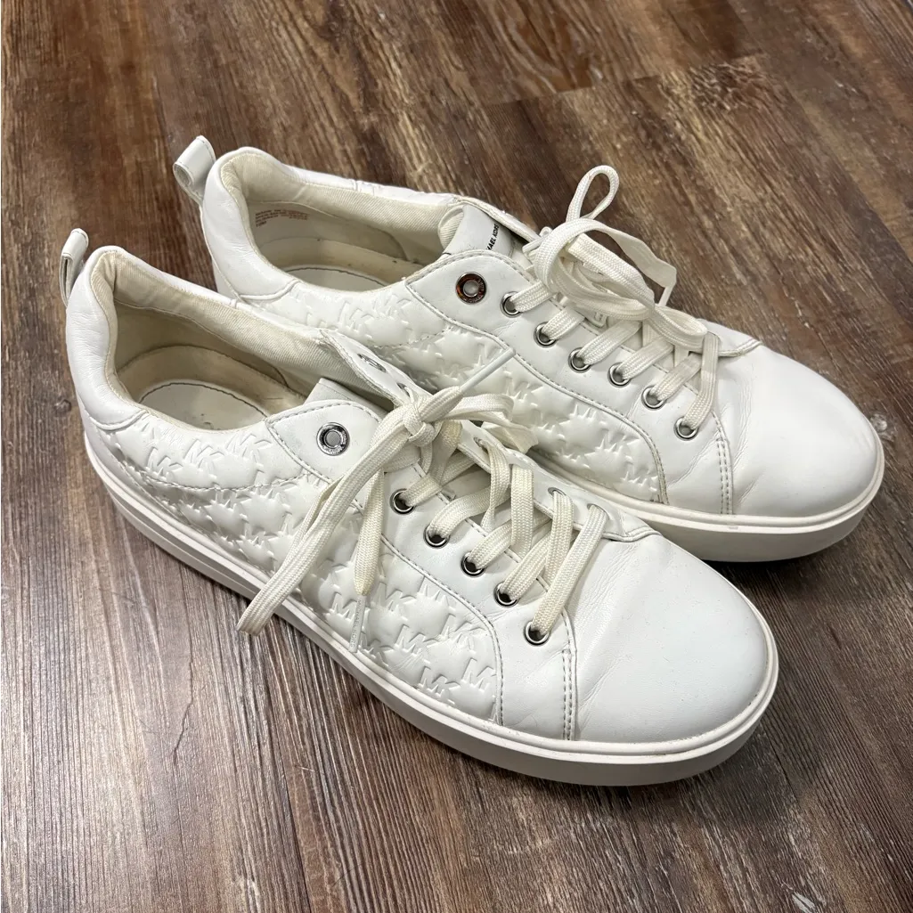 Michael Michael Kors Emmett Puffy Logo White Lace Up Sneakers Casual Luxury 10 - Image 4