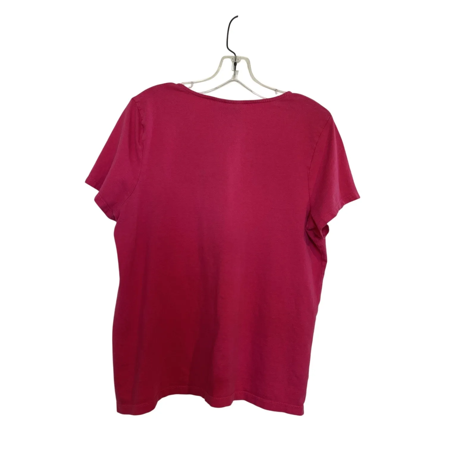 Chico's Pink Flamingo  Sequin Short Sleeve Top Size 2 Large Resort Wear Beach - Image 2