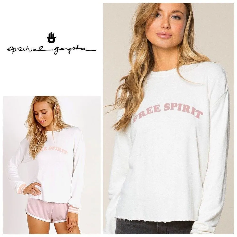New. Spiritual Gangster free spirit sweatshirt. Small. MSRP $98 - Image 2