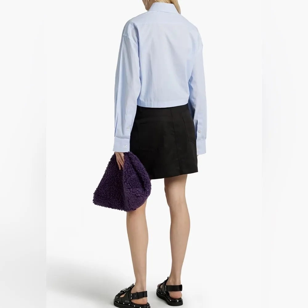 SANDRO Twill-paneled denim mini skirt size 1 - Image 3