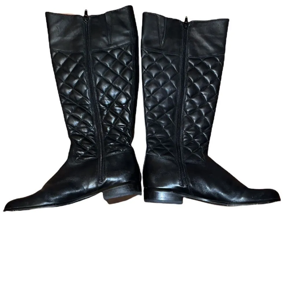 Corso Como Black Leather Boots Size 6 M - Image 2