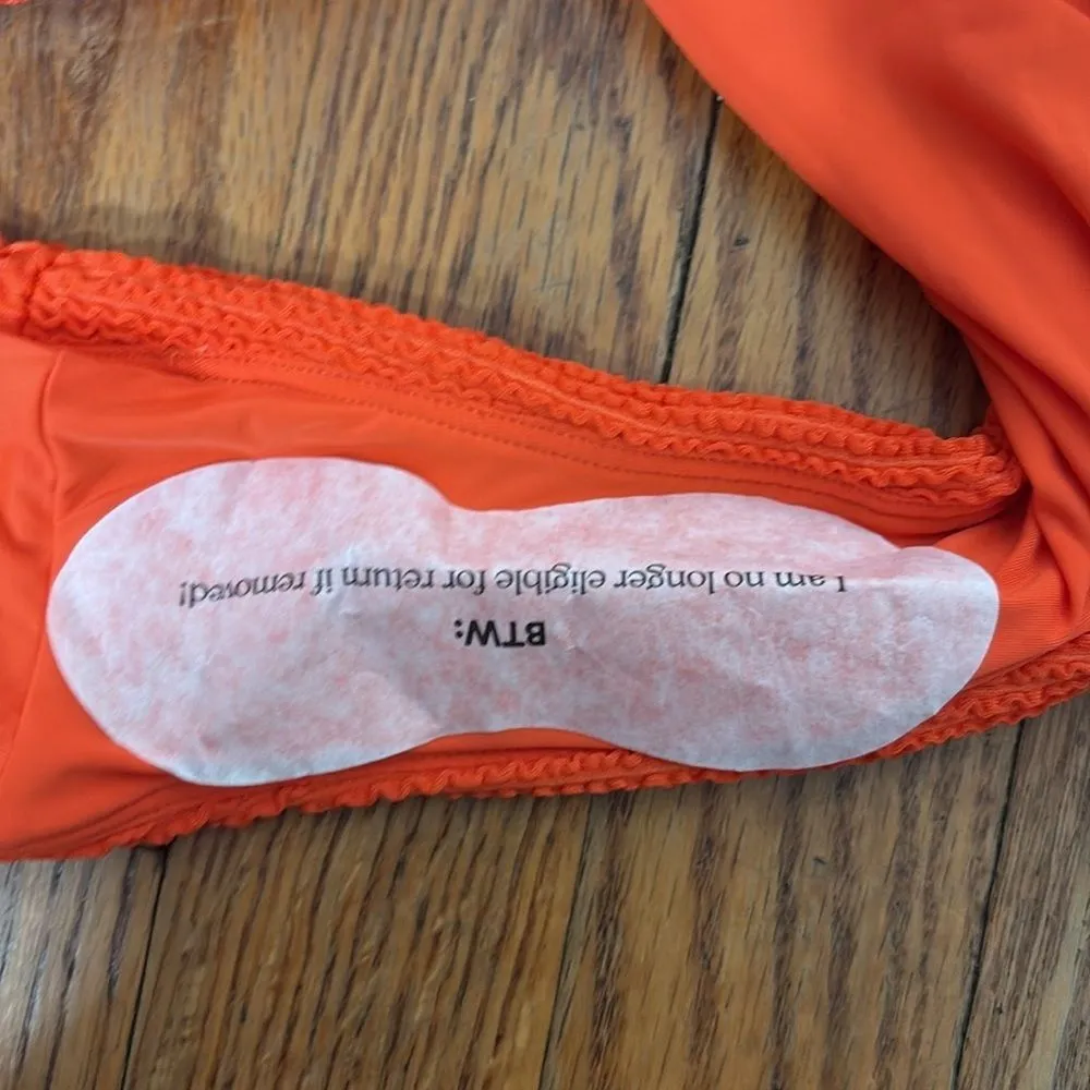 Andie Kauai One Piece Swimsuit textured‎ Vermillion Orange size S NWT - Image 4